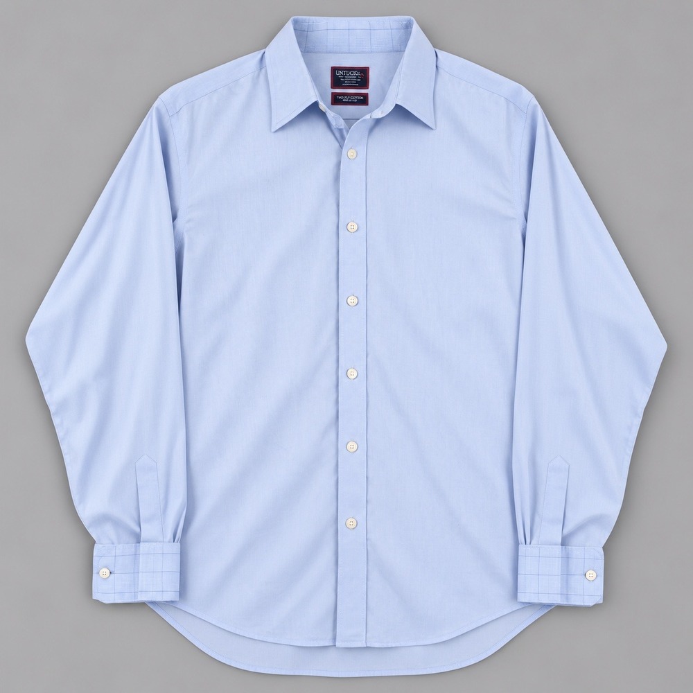 UNTUCKit Light Blue Slim Fit Wrinkle Free Cotton Button Down Shirt Mens Medium